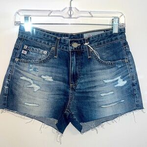 BNWT AG Denim Bryn Ex Boyfriend Cut Off Distressed Jean Shorts Size 24